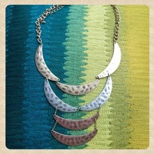 🌞Tri-Colored Metal Statement Necklace